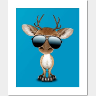 Cute Baby Deer Wearing Sunglasses Posters and Art